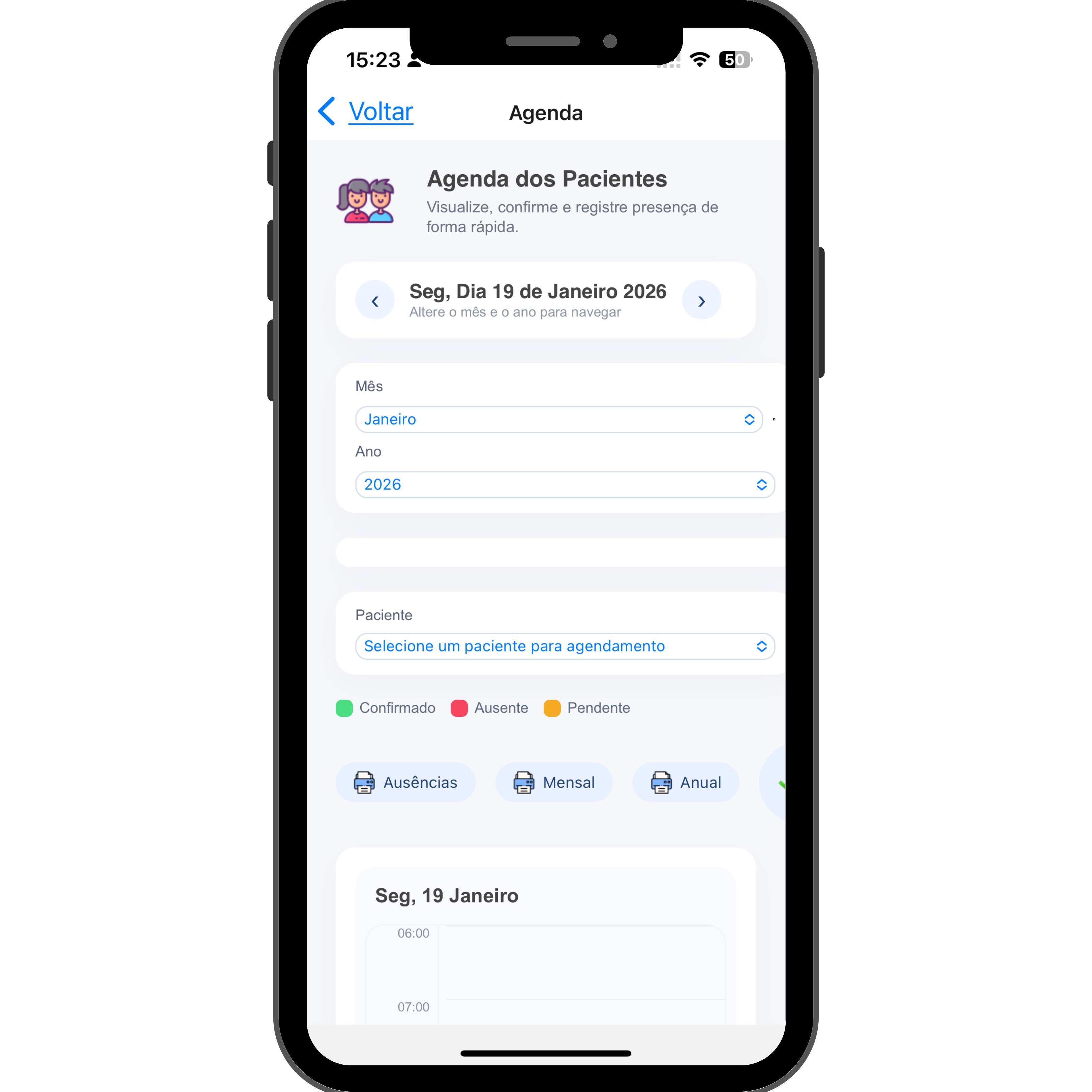 Tela do app Dudi em celular 3
