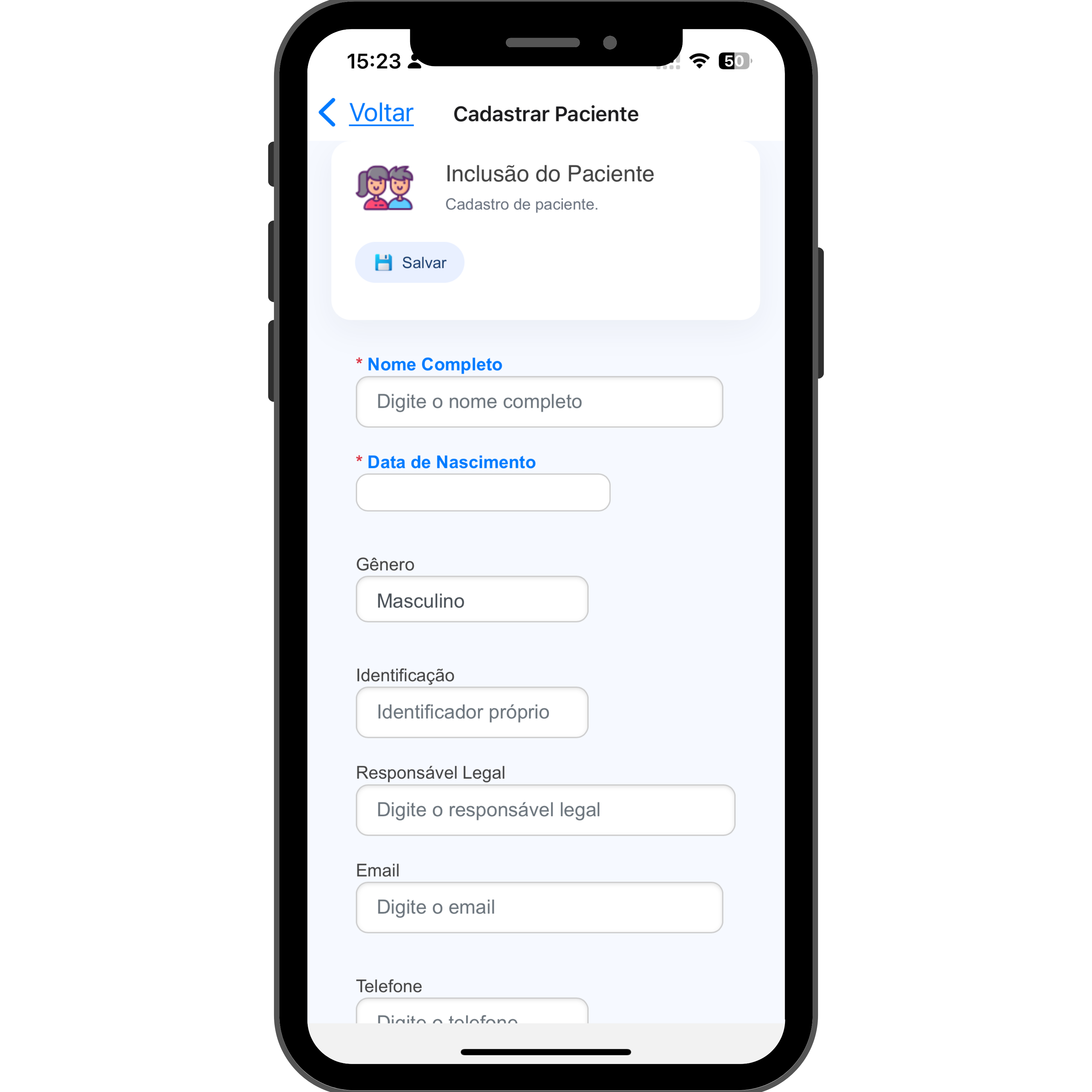 Tela do app Dudi em celular 4
