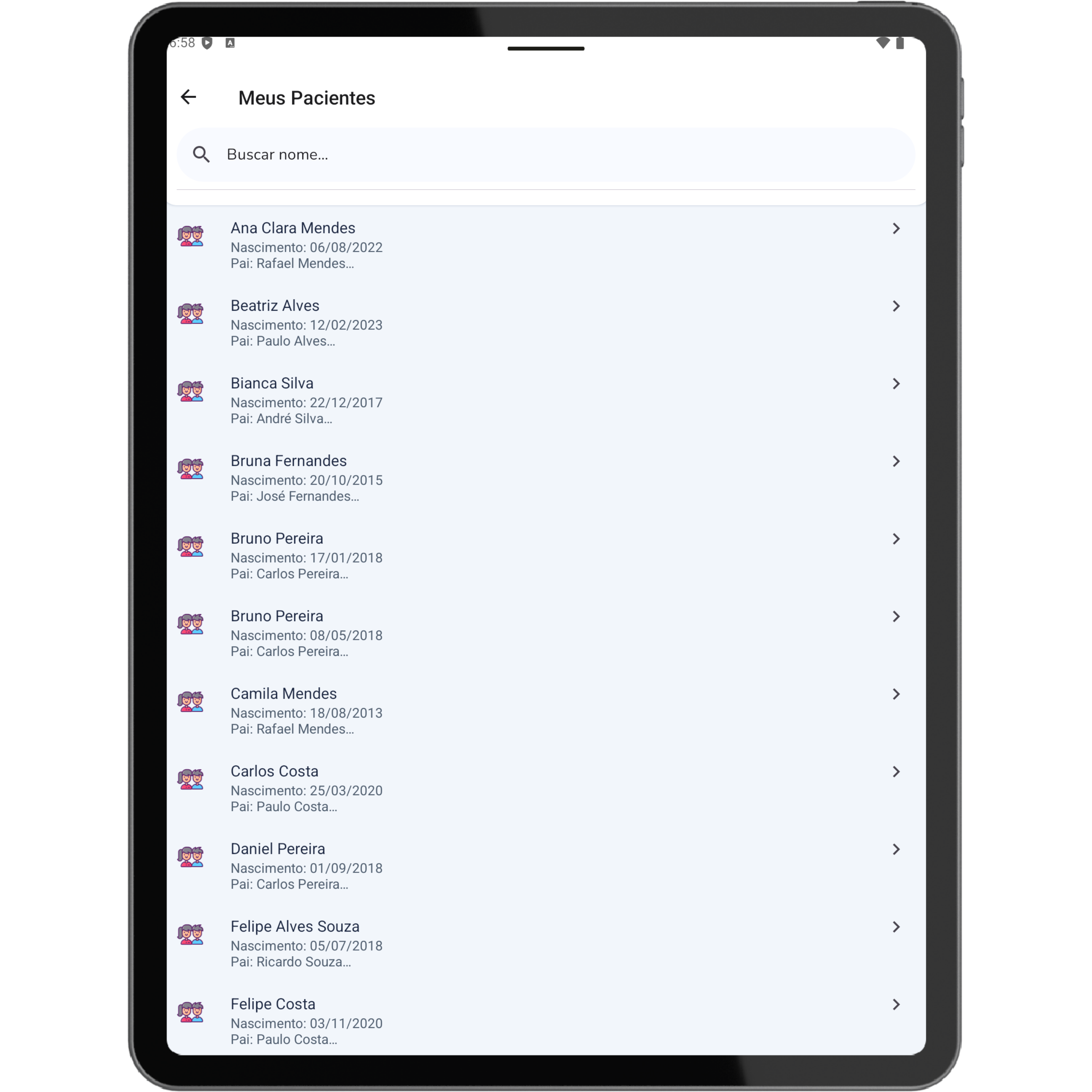 Tela do app Dudi em celular 6