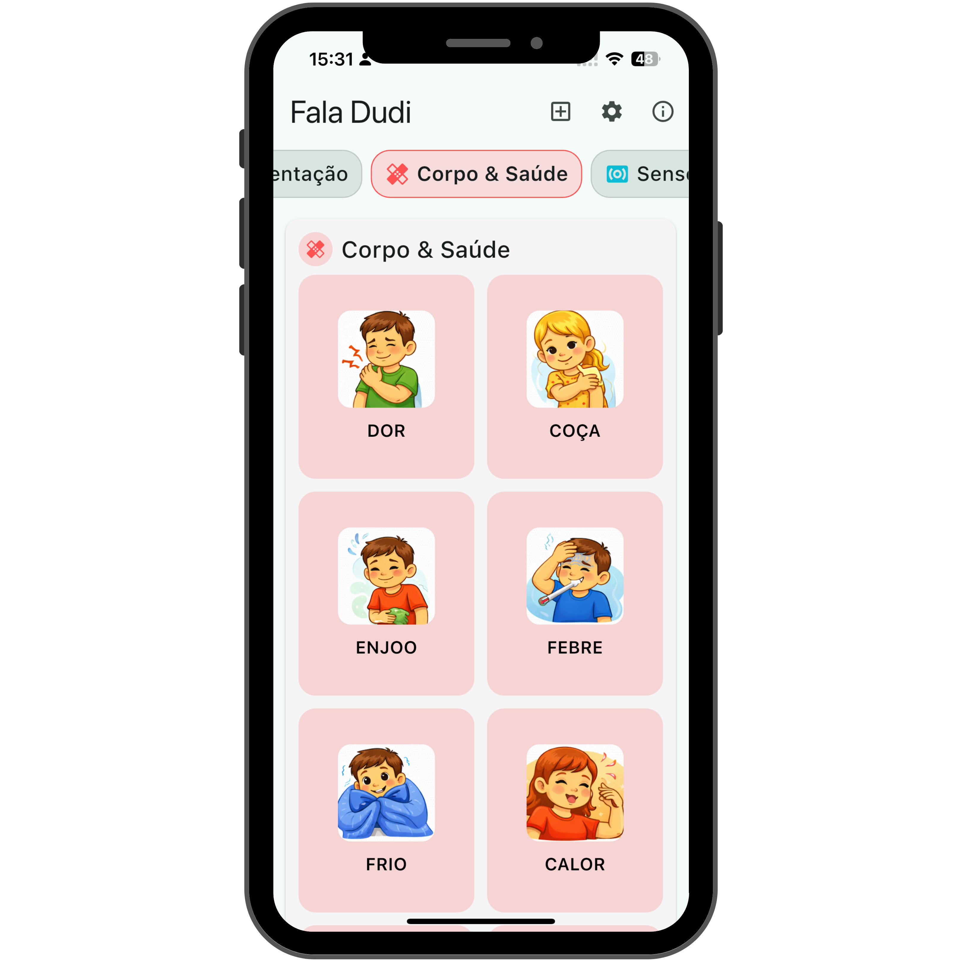 Tela do Fala Dudi 1